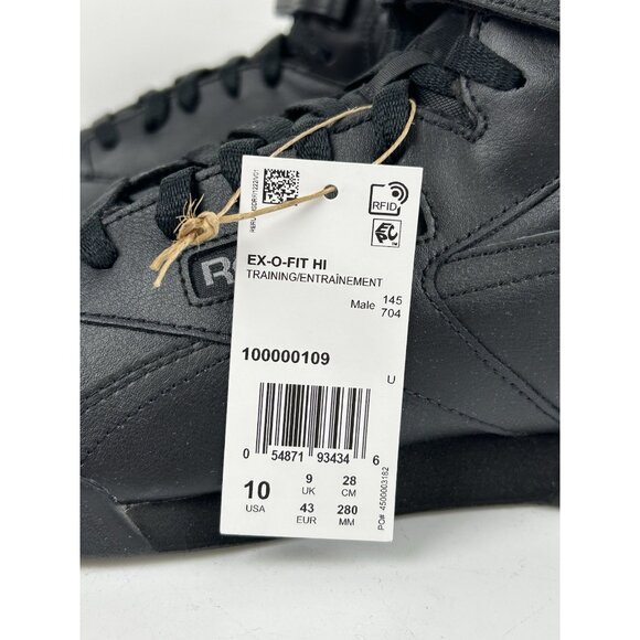 Reebok Classic Lifestyle Men's Ex-O Fit Hi High Top US 10 Black Shoes NWB - Picture 7 of 11